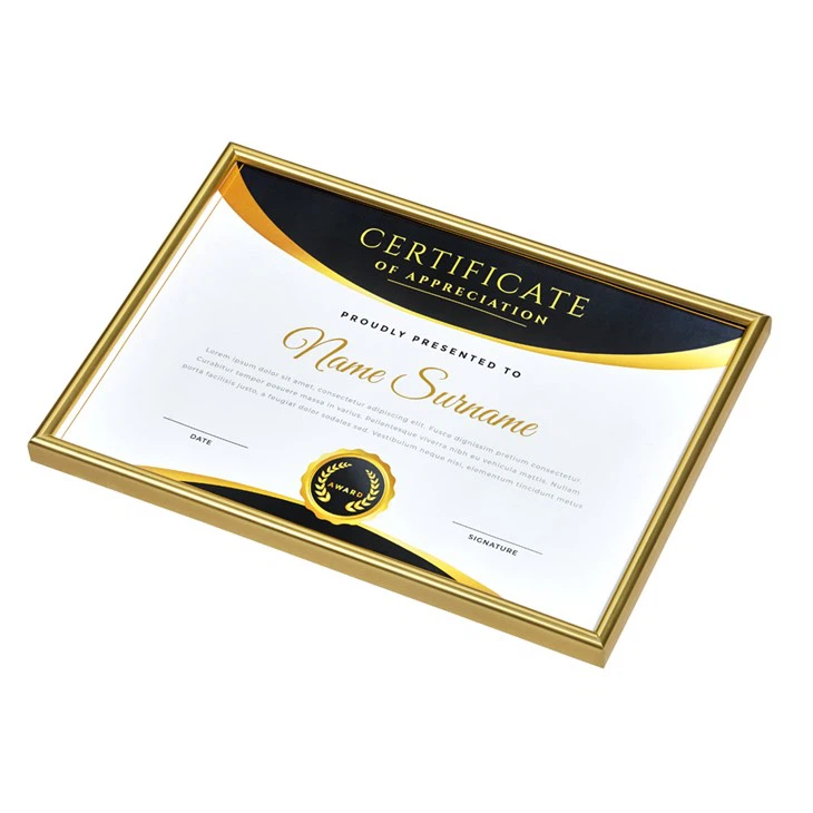 Wholesale Slim Gold Poster Frames with High-Gloss Finish